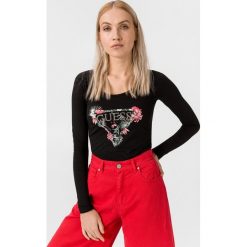 Guess Lorella Koszulka Czarny. Czarne koszulki damskie Guess, s, z nadrukiem, z elastanu, bez kołnierzyka, z długim rękawem. Za 200,95 zł.