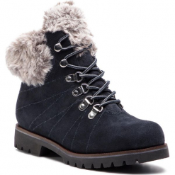 Trapery CAPRICE - 9-26217-21 Ocean Suede 857. Niebieskie buty zimowe damskie marki Caprice, z materiału. W wyprzedaży za 239,00 zł.