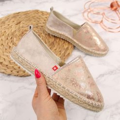 Espadryle damskie wężowe złote Big Star FF274A516 - złoty. Żółte espadryle damskie BIG STAR, bez wzorów, bez obcasa. Za 89,99 zł.