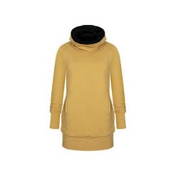 Musztardowa bluza ROLL z tubą, dresowa bluza z golfem. Żółte bluzy sportowe damskie marki ekoszale, xl, z dzianiny, z długim rękawem, długie. Za 160,00 zł.