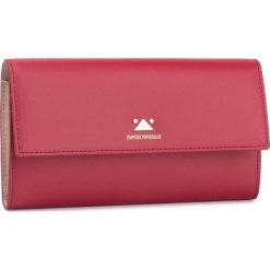 Duży Portfel Damski EMPORIO ARMANI - Y3H170 YSF3B 80019 Bordeaux. Czerwone portfele damskie Emporio Armani, bez wzorów, ze skóry. Za 629,00 zł.