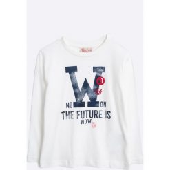 Brums - Longsleeve dziecięcy 104-128 cm. Białe t-shirty chłopięce Brums, z nadrukiem, z bawełny, z długim rękawem. W wyprzedaży za 49,90 zł.