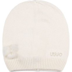 Czapka LIU JO - Beanie Maglia Ponpon 269011 M0300 Gesso 10606. Białe czapki damskie Liu Jo, na zimę, bez wzorów, z wiskozy. W wyprzedaży za 139,00 zł.
