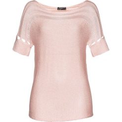Sweter bonprix bladoróżowy. Czerwone swetry klasyczne damskie bonprix, na lato, z dzianiny, z okrągłym kołnierzem. Za 84,99 zł.