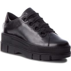 Półbuty GEOX - D Roose B D84BNB 043HH C9999 Black. Czarne creepersy damskie Geox, z materiału, na koturnie. Za 589,00 zł.