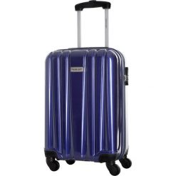 Walizka w kolorze granatowym - 41 l. Niebieskie walizki Travel One, z materiału. W wyprzedaży za 219,95 zł.