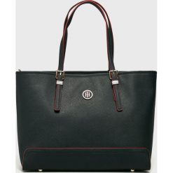 Tommy Hilfiger - Torebka Honey. Czarne shopper bag damskie TOMMY HILFIGER, z materiału, do ręki, duże. Za 579,90 zł.