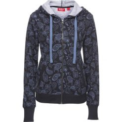 Bluzy damskie: Bluza rozpinana z nadrukiem, długi rękaw bonprix niebieski z nadrukiem