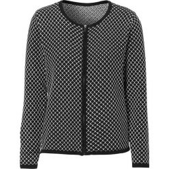 Cellbes Sweter z żakardowej dzianiny na zamek błyskawiczny. czarny biały female czarny/biały 54/56. Czarne swetry damskie Cellbes, bez wzorów, z bawełny, eleganckie, z długim rękawem, długie, bez kaptura. Za 179,00 zł.