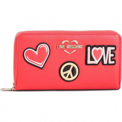 Duży Portfel Damski LOVE MOSCHINO - JC5604PP17LJ0500 Rosso. Czerwone portfele damskie Love Moschino, ze skóry ekologicznej. Za 429,00 zł.