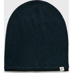 Tom Tailor Denim - Czapka. Czarne czapki zimowe męskie TOM TAILOR DENIM, na zimę, z bawełny. W wyprzedaży za 59,90 zł.