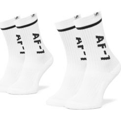 Zestaw 2 par wysokich skarpet unisex NIKE - SK0136 100 Biały. Białe skarpetki damskie Nike, bez wzorów, z elastanu. Za 89,00 zł.