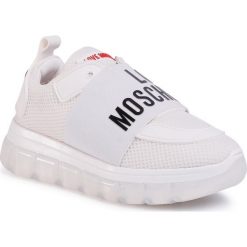 Sneakersy LOVE MOSCHINO - JA15145G0AJS0100 Bianco. Białe półbuty damskie Love Moschino, z tworzywa sztucznego. W wyprzedaży za 849,00 zł.