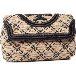 Torebka TORY BURCH - Fleming Soft Straw Clutch 64418 Natural/Black 270. Brązowe kopertówki damskie Tory Burch, bez wzorów, z tworzywa sztucznego, bez dodatków. W wyprzedaży za 1289,00 zł.