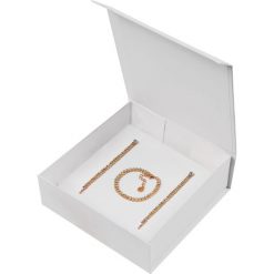 Elegancki komplet kolczyków i bransoletki. Żółte bransoletki damskie Top Secret, złote. W wyprzedaży za 34,99 zł.