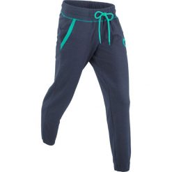 Spodnie sportowe, dł. 7/8 bonprix ciemnoniebieski melanż. Szare spodnie sportowe damskie marki DOMYOS, z bawełny. Za 59,99 zł.