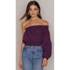 NA-KD Boho Top na jedno ramię - Purple. Fioletowe topy damskie marki NA-KD Boho, bez wzorów, z bawełny, bez kołnierzyka. W wyprzedaży za 24,39 zł.