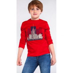 Mayoral - Longsleeve dziecięcy 128-172 cm. Czerwone t-shirty chłopięce Mayoral, z nadrukiem, z bawełny, z długim rękawem. Za 70,90 zł.