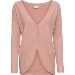 Sweter rozpinany bonprix stary jasnoróżowy. Różowe swetry damskie bonprix, bez wzorów, retro, bez rękawów, bez kaptura. Za 99,99 zł.