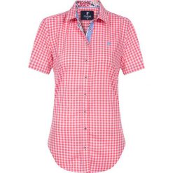 Koszula w kolorze koralowym ze wzorem. Różowe koszule damskie Denim Culture, na co dzień, xs, z haftami, z bawełny, z klasycznym kołnierzykiem, bez rękawów. W wyprzedaży za 99,95 zł.