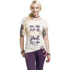 Harry Potter Luna Lovegood - Just As Sane As I Am Koszulka damska melanż kremowy. Białe bluzki asymetryczne Harry Potter, xl, melanż, z okrągłym kołnierzem. Za 99,90 zł.