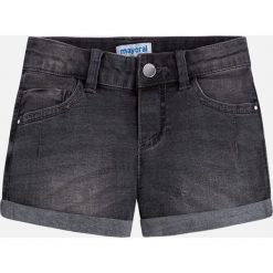 Mayoral - Szorty dziecięce 98-134 cm. Czarne spodenki dziewczęce marki Mayoral, z aplikacjami, z elastanu, casualowe. Za 94,90 zł.