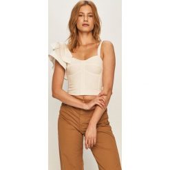 Pinko - Bluzka. Białe bluzki damskie Pinko, bez wzorów, z elastanu, eleganckie, z okrągłym kołnierzem, bez rękawów. Za 729,90 zł.