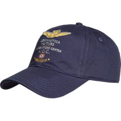 Czapka AERONAUTICA MILITARE Granatowy. Niebieskie czapki męskie marki Aeronautica Militare, z haftami, z tkaniny. Za 200,00 zł.