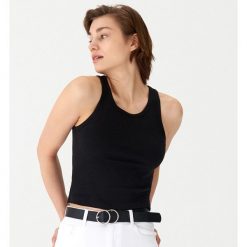 Top basic - Czarny. Czarne bluzki damskie House, s, bez wzorów, bez kołnierzyka. W wyprzedaży za 9,99 zł.