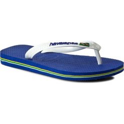Japonki HAVAIANAS - Brasil Logo 41108502711 Marine Blue. Białe klapki damskie Havaianas, bez wzorów, z tworzywa sztucznego, bez obcasa. Za 79,00 zł.