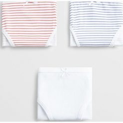 Mango Kids - Figi dziecięce Stripes 110-164 cm (3-pack). Białe majtki dziewczęce Mango Kids, z elastanu. Za 59,99 zł.