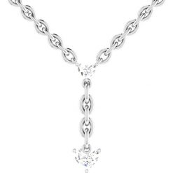 Naszyjniki damskie: Srebrny naszyjnik z diamentami – dł. 40 cm