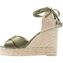 Castañer BELONA Sandały na obcasie verde kaki. Brązowe sandały damskie marki Castañer, z materiału, na obcasie. Za 619,00 zł.