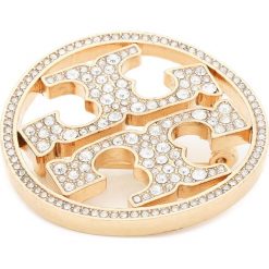 Broszka TORY BURCH - Pave Logo Pin 70438 Brass/Crystal 072. Żółte broszki damskie Tory Burch, metalowe. Za 619,00 zł.