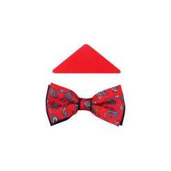Czerwono-granatowa mucha we wzór paisley A153. Czerwone muszki męskie Modini Moda Męska, na co dzień, bez wzorów, z tkaniny, eleganckie. Za 49,50 zł.