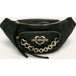 Love Moschino - Nerka. Czarne nerki damskie Love Moschino, w paski, ze skóry ekologicznej, casualowe, bez dodatków. Za 659,90 zł.