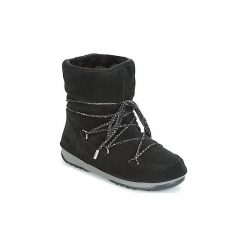 Śniegowce Moon Boot LOW SUEDE WP. Czarne śniegowce damskie Moon Boot, bez zapięcia. W wyprzedaży za 473,40 zł.