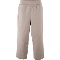 Spodnie lniane 7/8 "WIDE" bonprix beżowo-szary. Spodnie damskie bonprix. Za 74,99 zł.