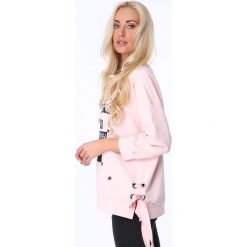 Bluzy damskie: Bluza z nadrukiem jasnoróżowa 62753