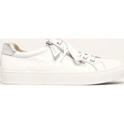 Caprice - Buty skórzane. Białe buty sportowe damskie Caprice, bez wzorów, ze skóry, sportowe. Za 299,90 zł.