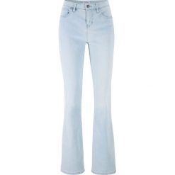 Wygodne dżinsy ze stretchem BOOTCUT bonprix jasnoniebieski. Niebieskie jeansy damskie bonprix, z jeansu. Za 79,99 zł.