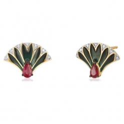 Zjawiskowe Kolczyki Złote - złoto żółte 375, Diament 0,04ct. Żółte kolczyki damskie W.KRUK, z diamentem, złote. Za 1490,00 zł.