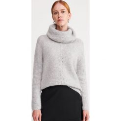 Sweter z wełną i moherem - Szary. Szare swetry damskie Reserved, s, bez wzorów, z wełny, bez rękawów, bez kaptura. Za 299,99 zł.