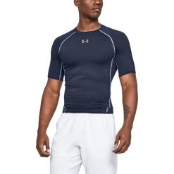 Under Armour Armour Compression Koszulka Niebieski. Niebieskie podkoszulki męskie Under Armour, l, bez wzorów, z elastanu, bez kołnierzyka, z krótkim rękawem, krótkie. Za 137,95 zł.