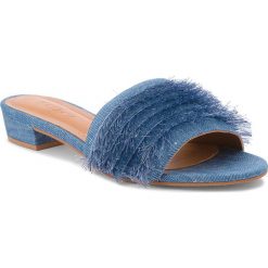 Klapki KAZAR - Miley 32284-TK-10 Blue. Niebieskie klapki damskie Kazar, bez wzorów, z jeansu, na wysokim obcasie, na obcasie. W wyprzedaży za 289,00 zł.