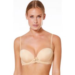 Biustonosz Blair Nude Triple Push-Up Bardot. Różowe biustonosze bardotka Astratex, z haftami, z koronki. Za 95,99 zł.