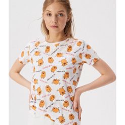 T-shirt mr Pugtato - Biały. Białe t-shirty damskie Sinsay, s, bez wzorów, bez kołnierzyka. Za 24,99 zł.