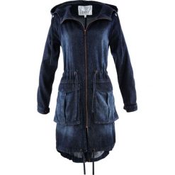 Parka bawełniana dżinsowa bonprix ciemnoniebieski "stone used". Niebieskie parki damskie bonprix, bez wzorów, z bawełny, bez kaptura. Za 189,99 zł.