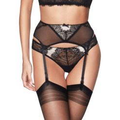 Stringi "Bocco" w kolorze czarnym. Brązowe stringi damskie Kinga, m, w koronkowe wzory, z koronki. W wyprzedaży za 49,95 zł.