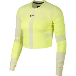 Bluzka Nike Run Tech Pack Knit LS Top W Jaskrawo-Limonkowa. Topy damskie Nike, z napisami, z tkaniny, bez rękawów, bez kaptura, do biegania. Za 199,99 zł.